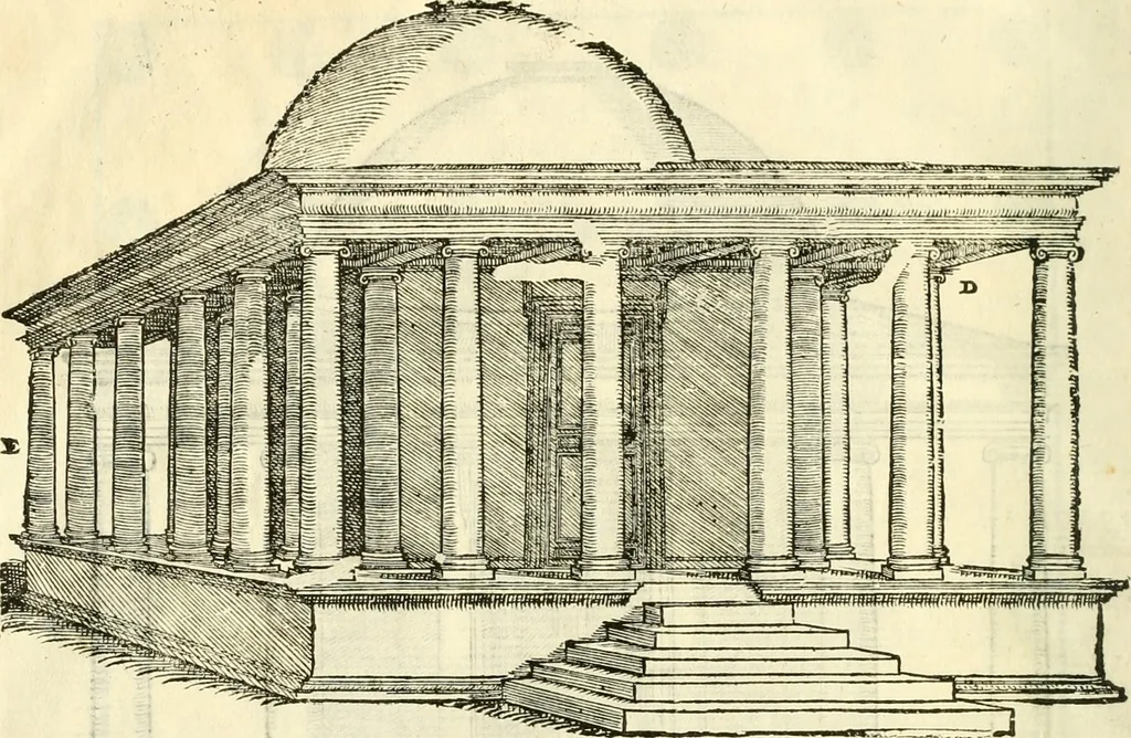An illustration from I dieci libri d'architettvra, 1660, leaf 23