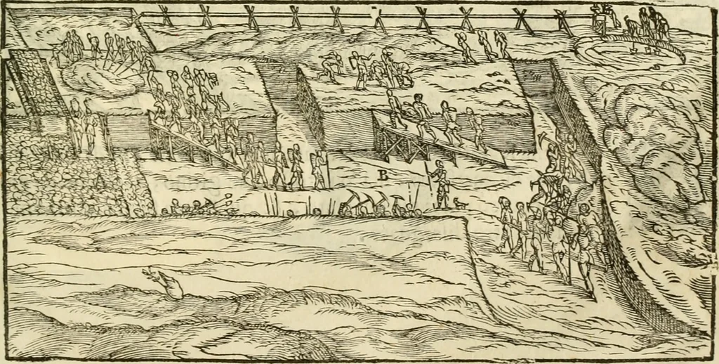 An illustration from I dieci libri d'architettvra, 1660, leaf 24