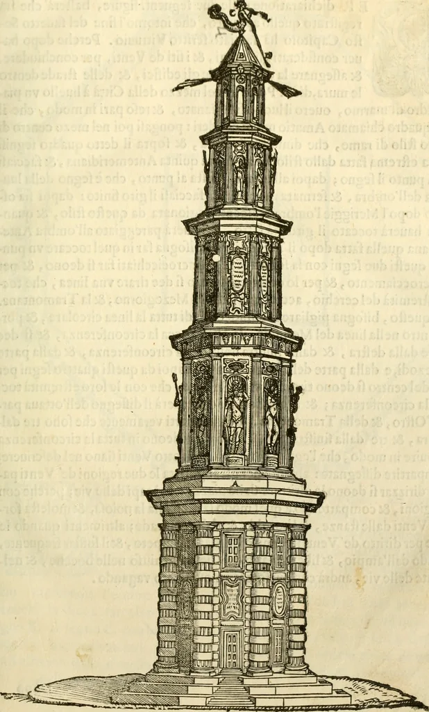 An illustration from I dieci libri d'architettvra, 1660, leaf 34