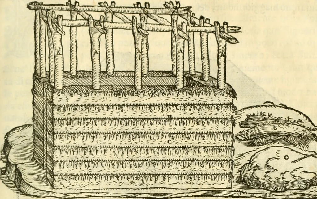 An illustration from I dieci libri d'architettvra, 1660, leaf 40