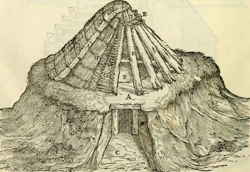 An illustration from I dieci libri d'architettvra, 1660, leaf 43