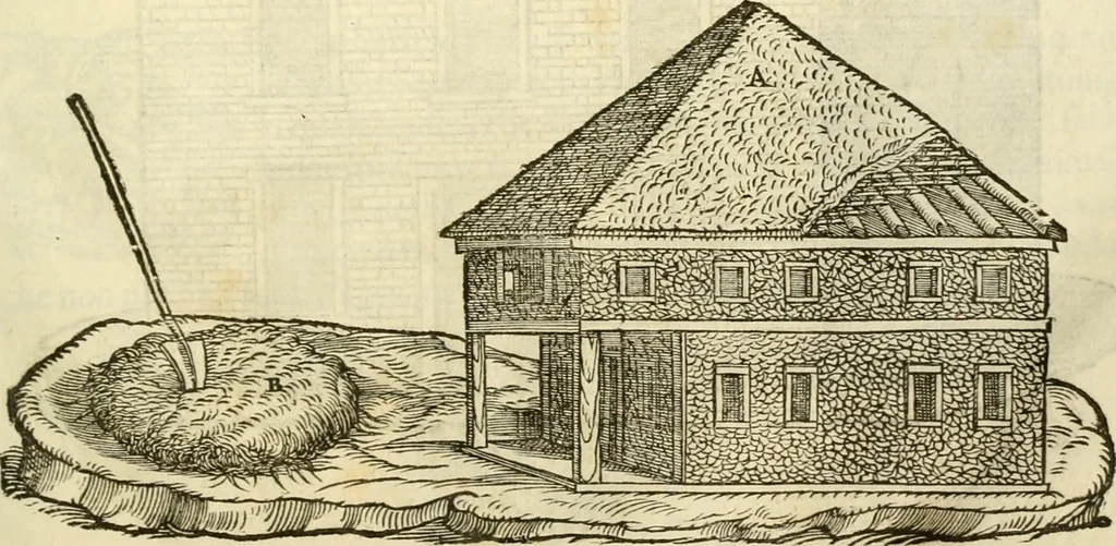 An illustration from I dieci libri d'architettvra, 1660, leaf 44