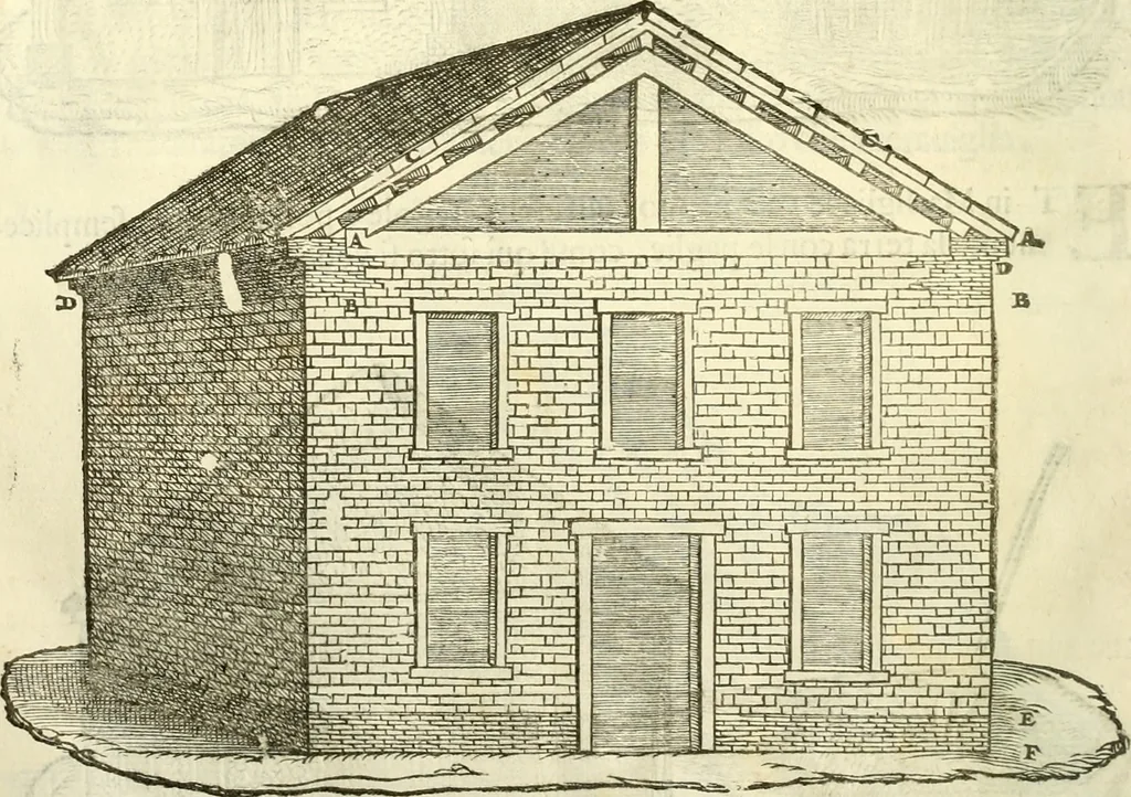 An illustration from I dieci libri d'architettvra, 1660, leaf 45