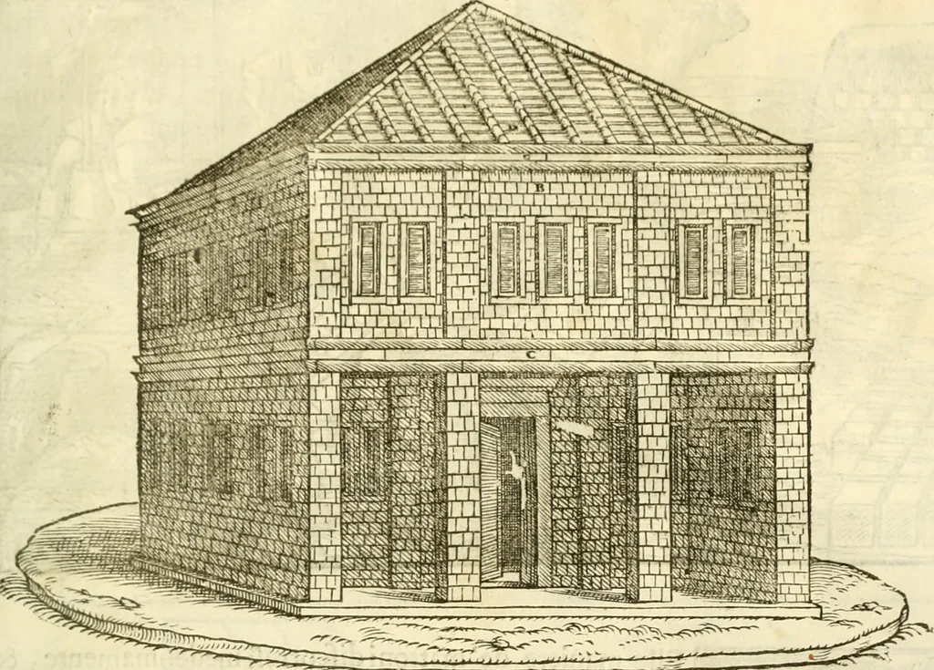 An illustration from I dieci libri d'architettvra, 1660, leaf 46