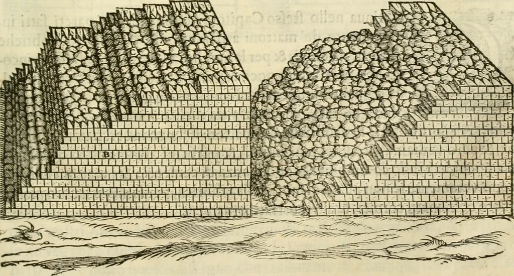 An illustration from I dieci libri d'architettvra, 1660, leaf 52