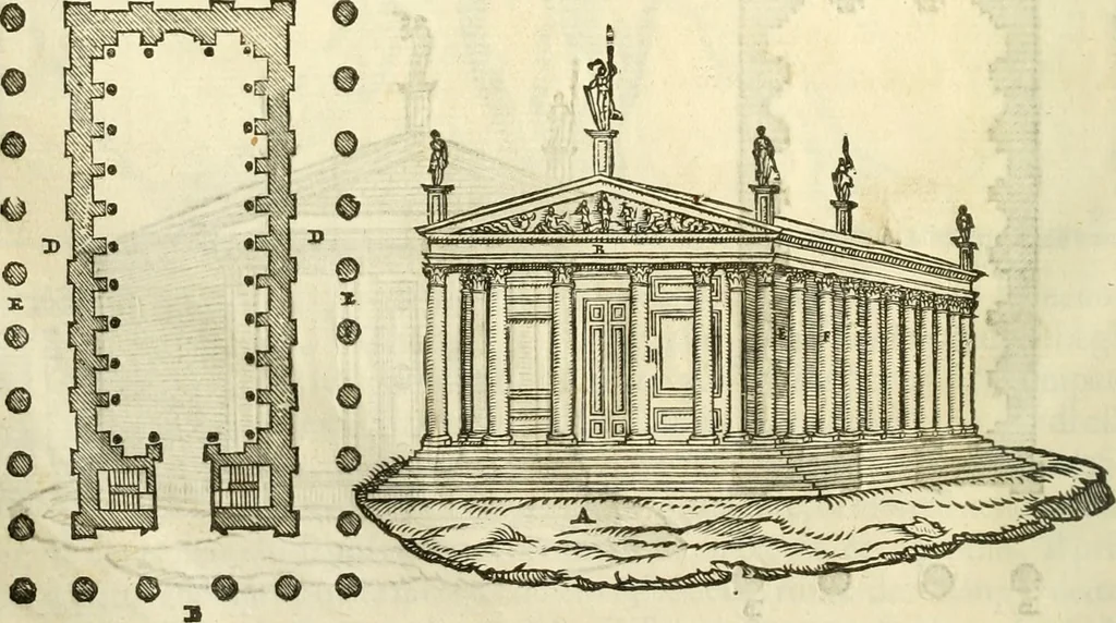 An illustration from I dieci libri d'architettvra, 1660, leaf 65