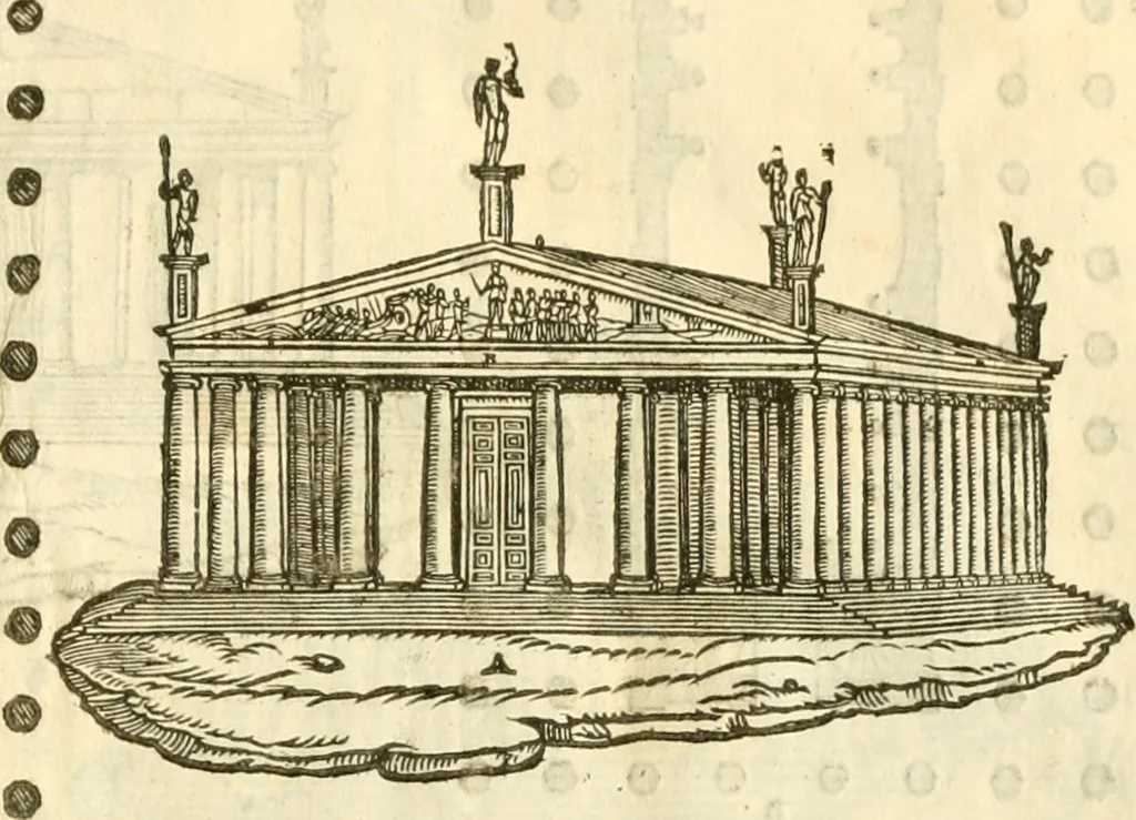 An illustration from I dieci libri d'architettvra, 1660, leaf 66