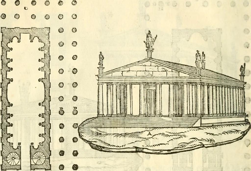 An illustration from I dieci libri d'architettvra, 1660, leaf 67