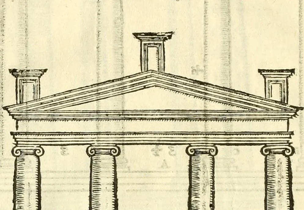 An illustration from I dieci libri d'architettvra, 1660, leaf 71