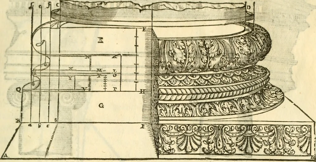 An illustration from I dieci libri d'architettvra, 1660, leaf 78