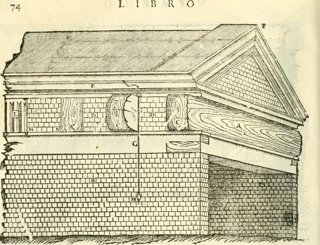 An illustration from I dieci libri d'architettvra, 1660, leaf 89