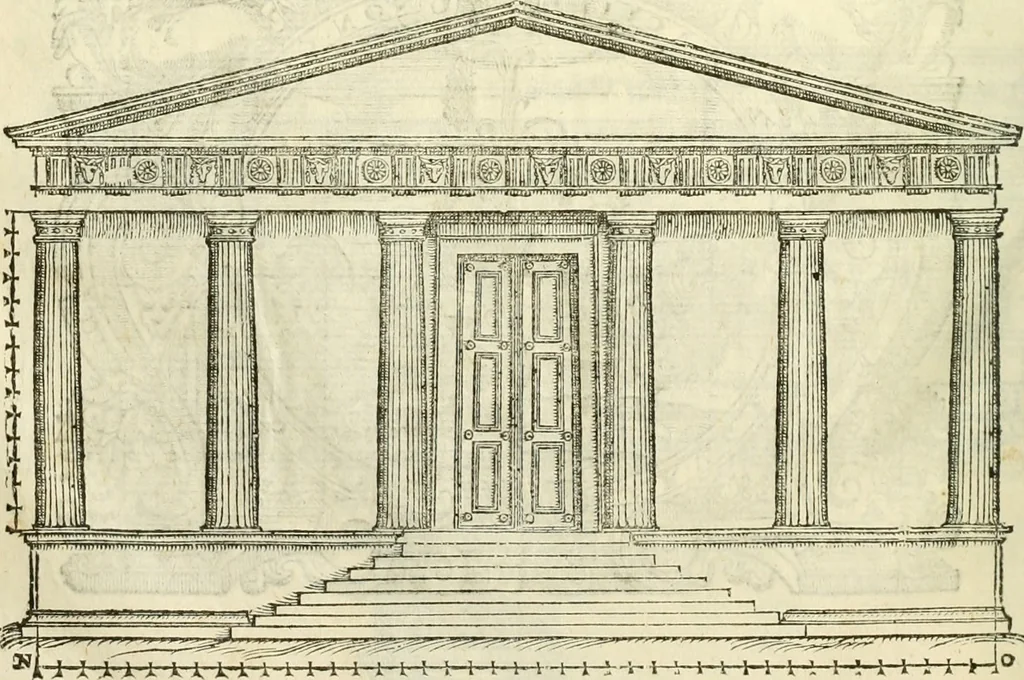 An illustration from I dieci libri d'architettvra, 1660, leaf 95