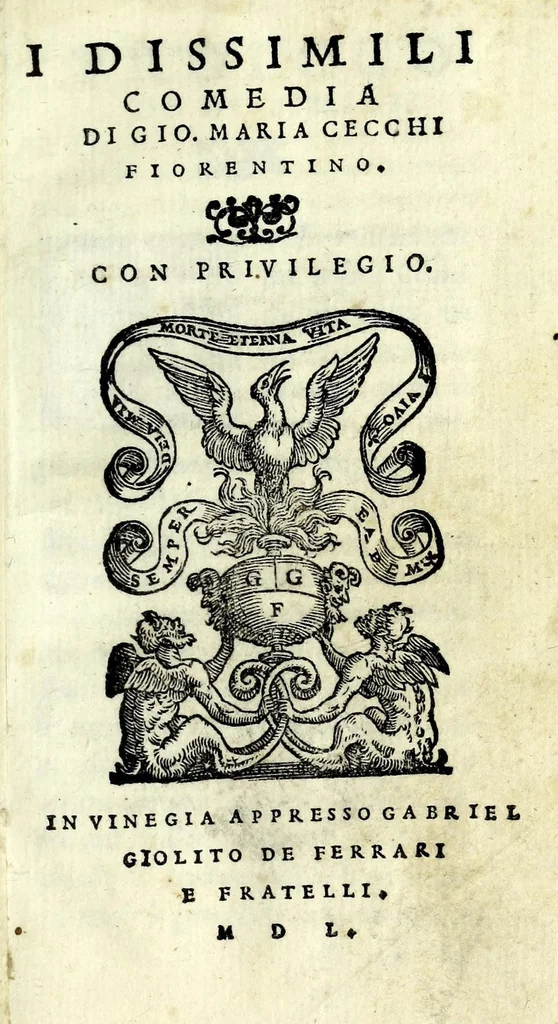 An illustration from I dissimili : comedia, 1550, leaf 5