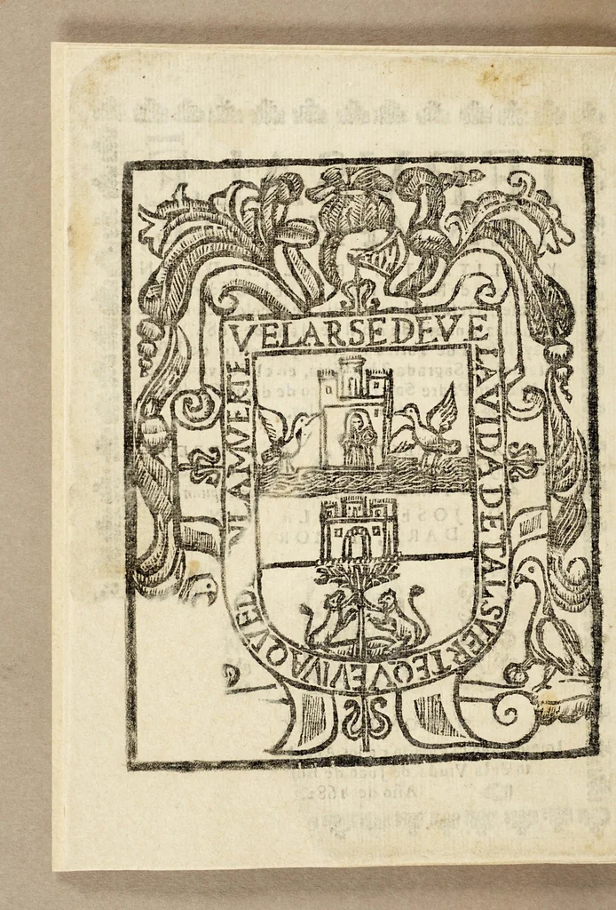 An illustration from Ierusale[m] triumphante, y militante, trasladada en là porteria de N.P.S. Francisco de la ciudad de Los Angeles., 1682, leaf 8