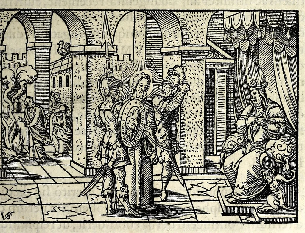 An illustration from Ierusalem, vetustissima illa et celeberrima totius mundi ciuitas : ex sacris literis et approbatis historicis ad unguem descripta : una cum orthodoxis figurae ac ueritatis explicationibus, iuxta scripturarum Veteris ac Noui Testamenti accuratam collationem : ac quaenam huius urbis, templique & omnium aliorum, tam intra quàm extra moenia locorum atque gestorum mystica sit repraesentatio : quid etiam peregrina propria nomina in tota passim histoira commemorata, signifcent at[que] denotent, 1563, leaf 147