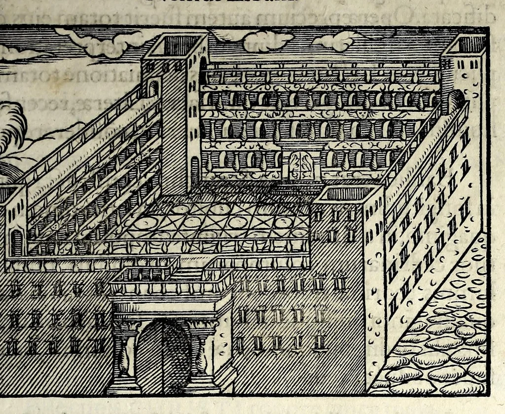 An illustration from Ierusalem, vetustissima illa et celeberrima totius mundi ciuitas : ex sacris literis et approbatis historicis ad unguem descripta : una cum orthodoxis figurae ac ueritatis explicationibus, iuxta scripturarum Veteris ac Noui Testamenti accuratam collationem : ac quaenam huius urbis, templique & omnium aliorum, tam intra quàm extra moenia locorum atque gestorum mystica sit repraesentatio : quid etiam peregrina propria nomina in tota passim histoira commemorata, signifcent at[que] denotent, 1563, leaf 389