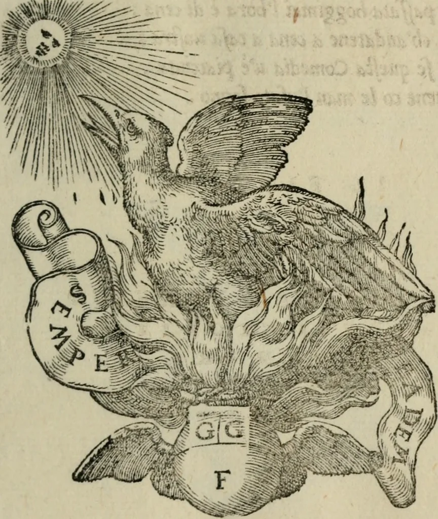An illustration from I fantasmi : comedia del S. Hercole Bentivoglio, 1547, leaf 82