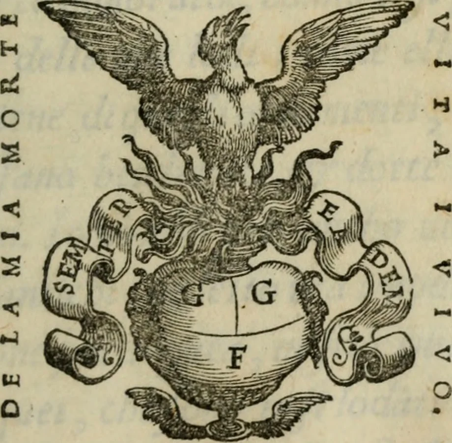 An illustration from I fantasmi : comedia del S. Hercole Bentivoglio, 1547, leaf 86