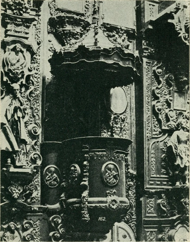 An illustration from Iglesias y conventos de la ciudad de Mexico; 97 ilustraciones, 1920, leaf 104