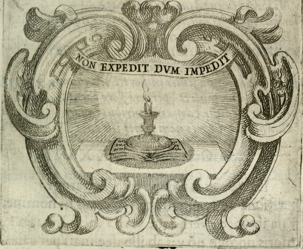 An illustration from Ignatius : insignium, epigrammatum et elogiorum centuriis expressus, 1655, leaf 128