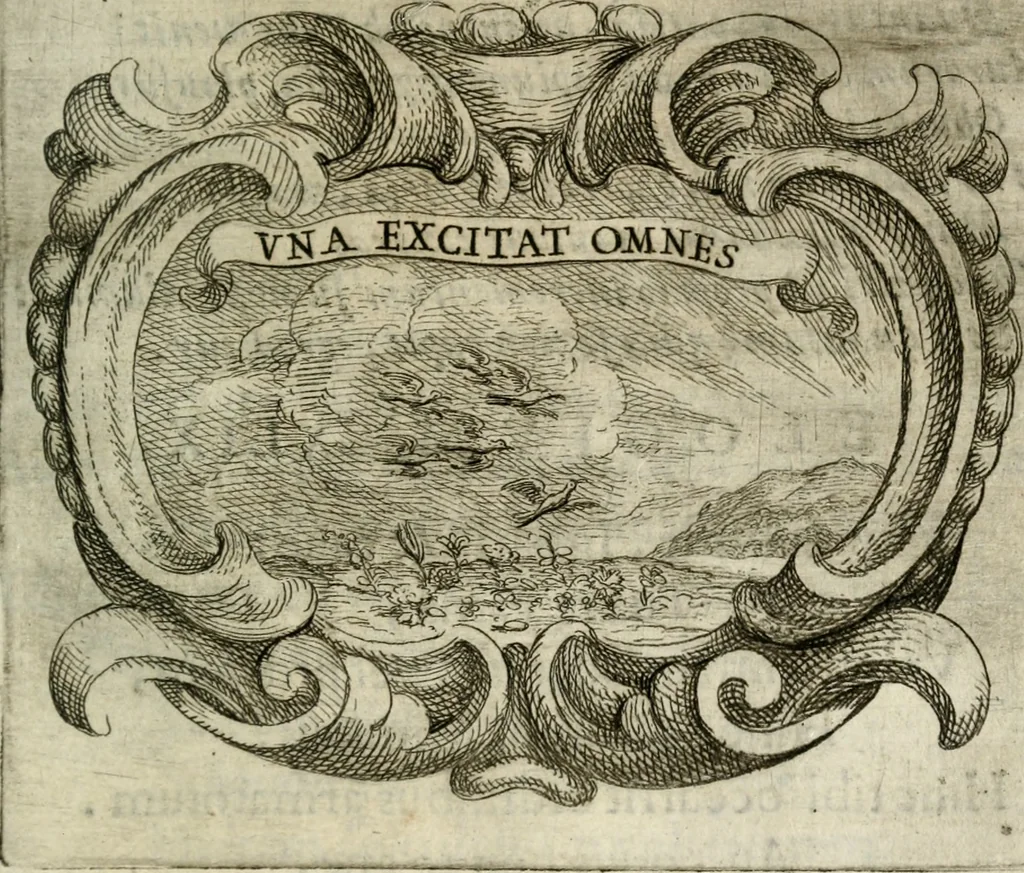 An illustration from Ignatius : insignium, epigrammatum et elogiorum centuriis expressus, 1655, leaf 164