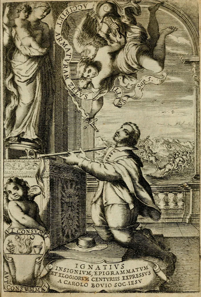 An illustration from Ignatius insignium : epigrammatum et elogiorum centuriis expressus, 1655, leaf 6