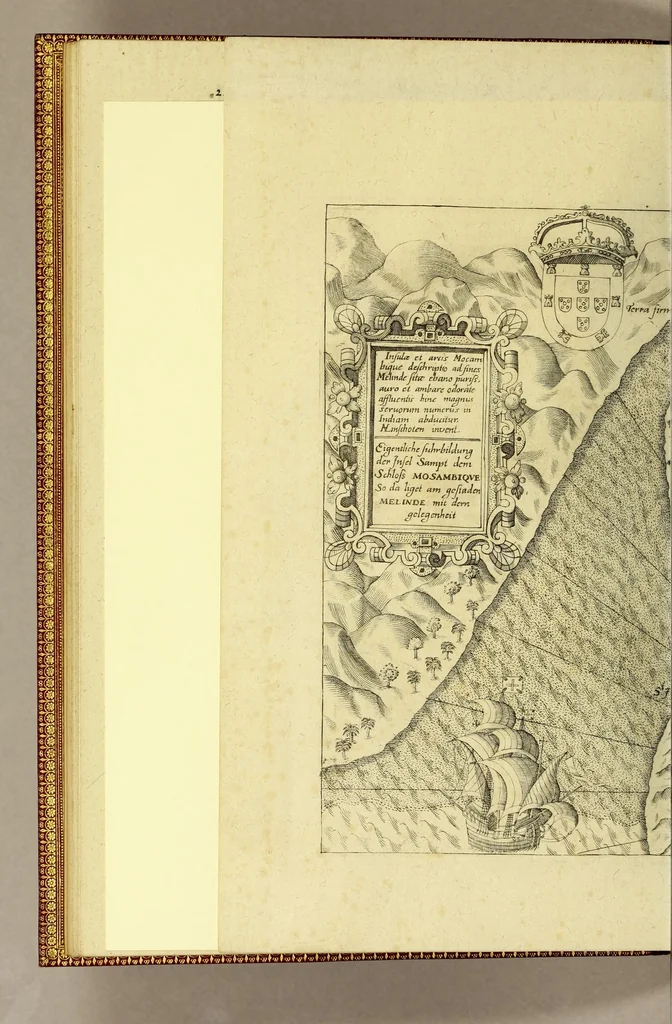 An illustration from II. Pars Indiae Orientalis, in qva Iohan. Hvgonis Lintscotani nauigatio in Orientem, item regna, littora, portus, flumina, apparentiae, habitus moresque Indorum & Lusitanorum pariter in Oriente degentium: praeterea merces, monetae, mensurae, & pondera, quae quibus in locis, quóve compendio prostent, accurate proponuntur., 1628, leaf 30