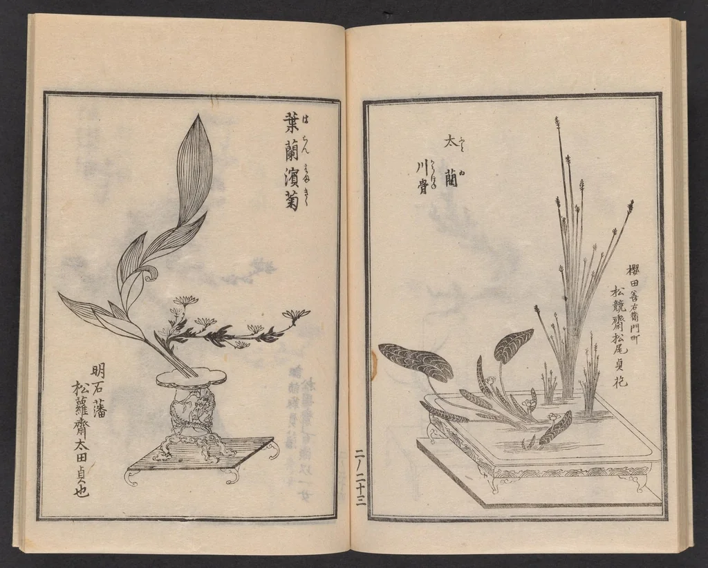 An illustration from Ikebana chiyo no matsu, 1818, leaf 25