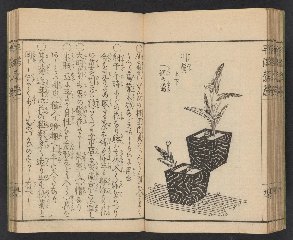 An illustration from Ikebana hayamanabi, 1851, leaf 23