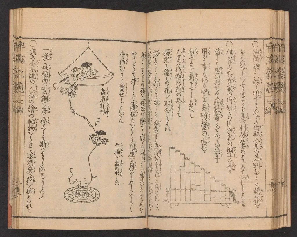 An illustration from Ikebana hayamanabi, 1851, leaf 20