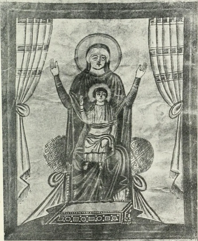 An illustration from Ikonografia Bogomateri, 1914, leaf 182