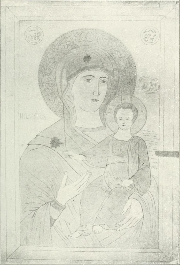 An illustration from Ikonografia Bogomateri, 1914, leaf 216