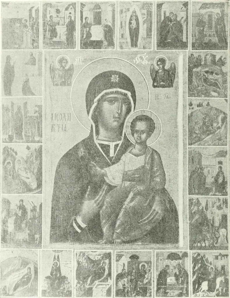 An illustration from Ikonografia Bogomateri, 1914, leaf 219