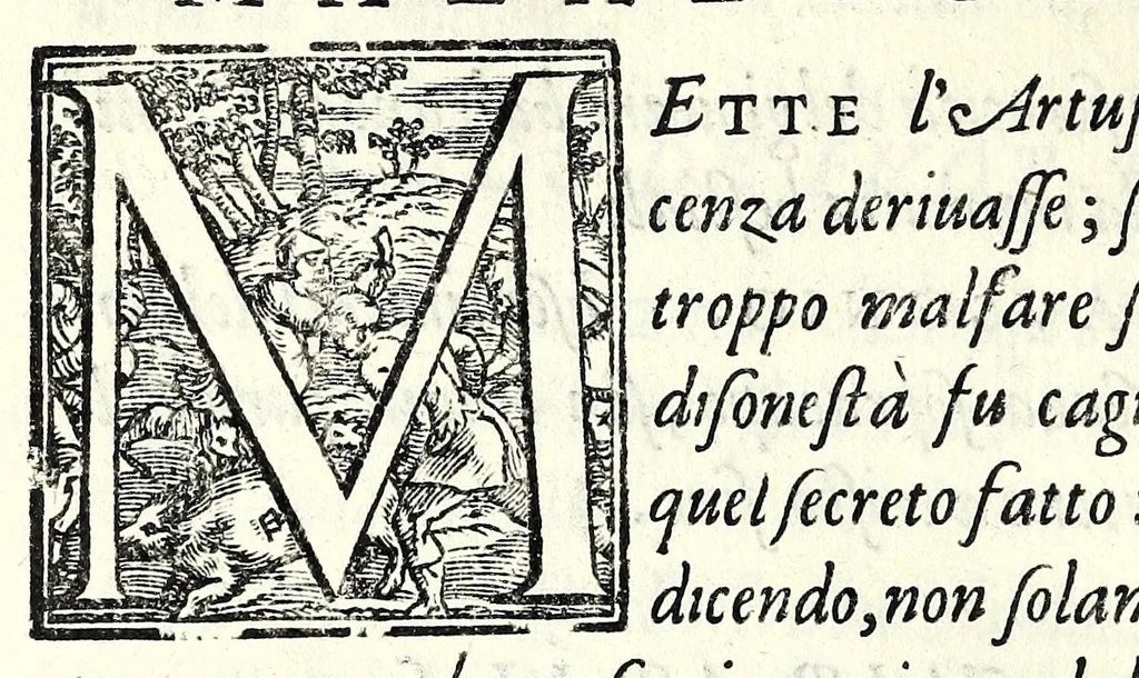 An illustration from Il cancellieri del Doni, 1562, leaf 102