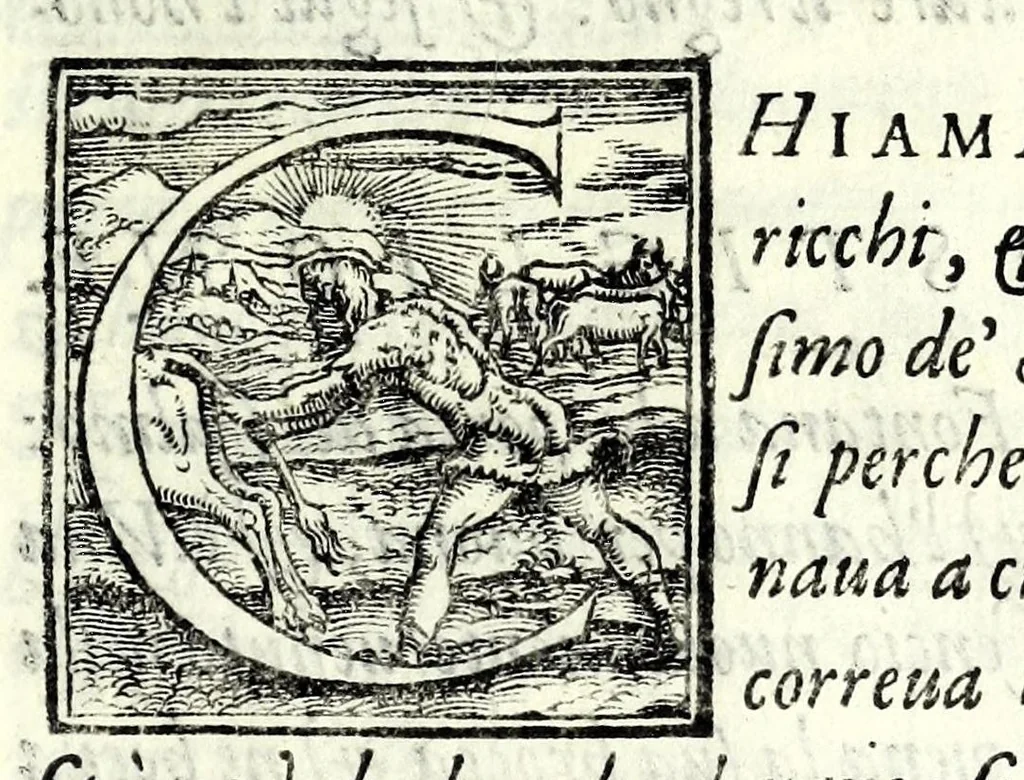 An illustration from Il cancellieri del Doni, 1562, leaf 23