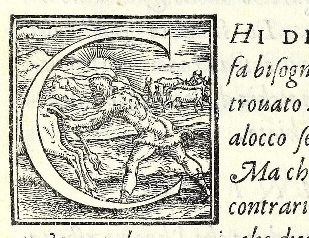 An illustration from Il cancellieri del Doni, 1562, leaf 76
