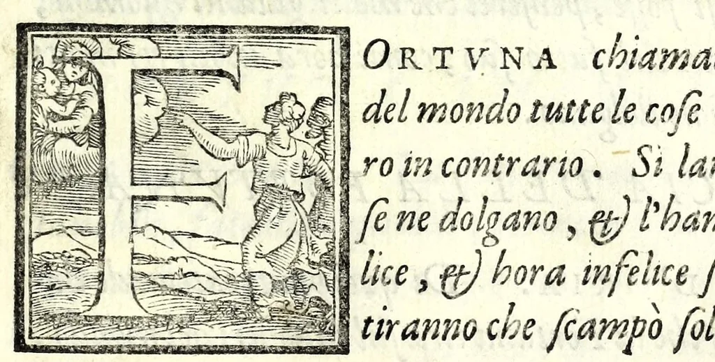 An illustration from Il cancellieri del Doni, 1562, leaf 85