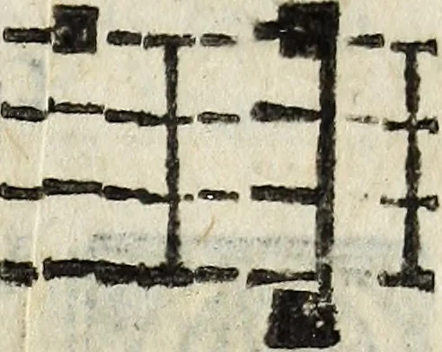 An illustration from Il cantore addottrinato, ovvero Regole del canto corale, oue con breue, e facil metodo s'insegna la practica de' precetti più necessari del canto fermo; il modo di mantenere il coro semprealla medesima altezza di voce; di ripigliare doue resta l'organo; d'intonare molte cose, che frà l'anno si cantano; e in particolare tutti gl'inni, 1682, leaf 112