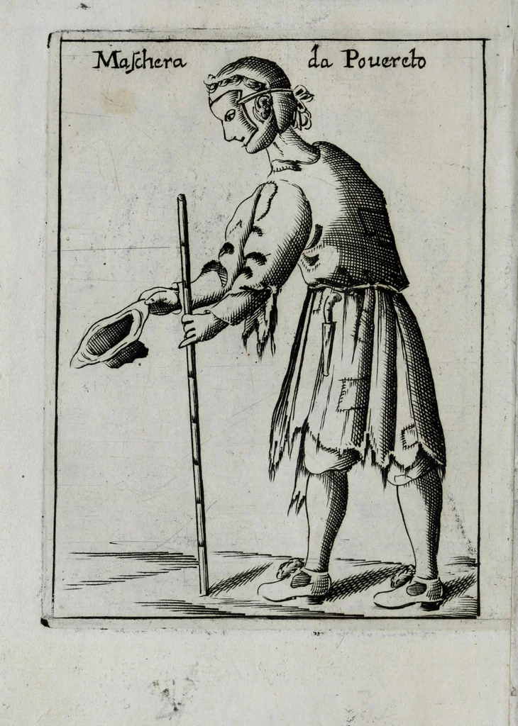 An illustration from Il carnevale italiano mascherato : que si veggono in figura varie inuentione de capritii, 1642, leaf 34