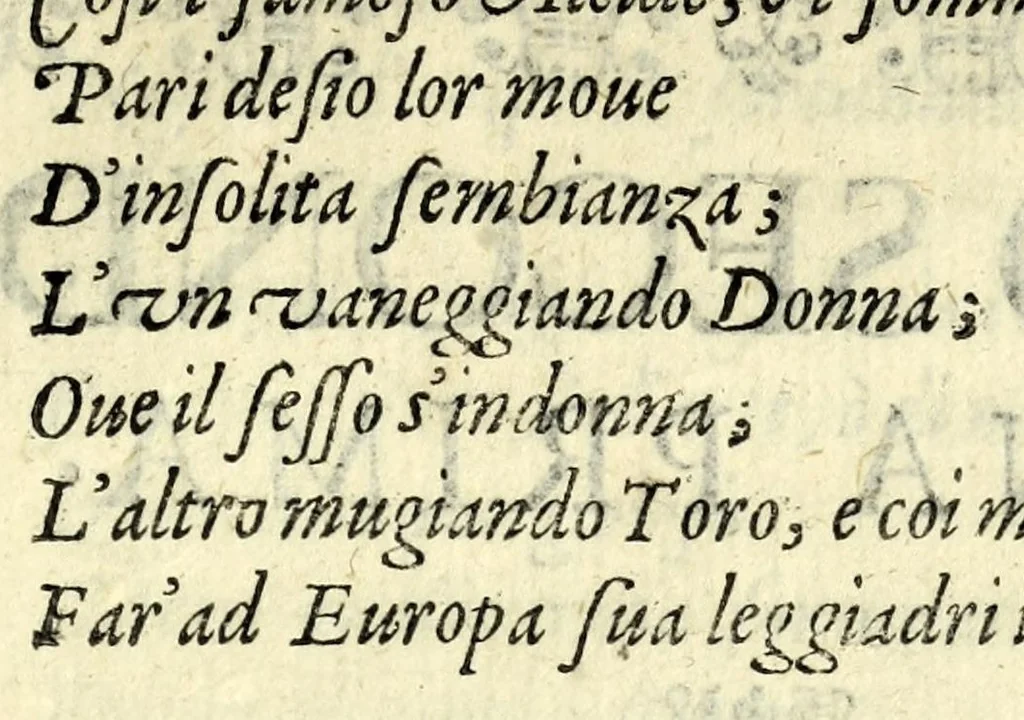 An illustration from Il Clorindo, tragedia pastorale, 1604, leaf 55
