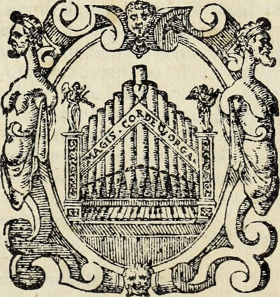 An illustration from Il compendio della mvsica, nel qvale brevemente si tratta dell' arte del contrapunto, diviso in qvatro libri, 1588, leaf 4