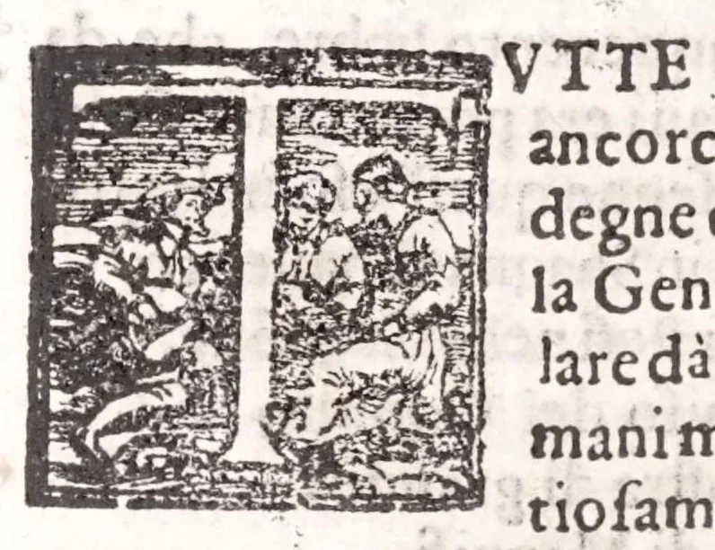 An illustration from Il conuito, ouero, Discorsi di quelle materie che al conuito s'appartengono : doue s'hanno strettamente, e con ordine diligente la diffinitione l'origine, la materia, il luogo, il tempo, l'apparato, i ministri, le feste, i giuochi, i ragionamenti, le circostanze, gl'effetti le deità, & imagini numi tutelari de'conuiti ... : con l'vso di varie nattioni di Greci, Romani, Egittij, Persiani, Ebrei, et d'altri, tanto de gl'antichi quanto de nostri tempi : e con vn discorso, a qual parte della filosofia si subordini il conuito, 1615, leaf 248