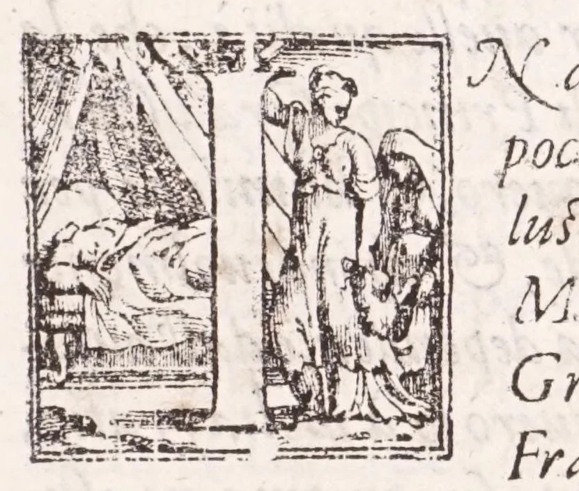 An illustration from Il conuito, ouero, Discorsi di quelle materie che al conuito s'appartengono : doue s'hanno strettamente, e con ordine diligente la diffinitione l'origine, la materia, il luogo, il tempo, l'apparato, i ministri, le feste, i giuochi, i ragionamenti, le circostanze, gl'effetti le deità, & imagini numi tutelari de'conuiti ... : con l'vso di varie nattioni di Greci, Romani, Egittij, Persiani, Ebrei, et d'altri, tanto de gl'antichi quanto de nostri tempi : e con vn discorso, a qual parte della filosofia si subordini il conuito, 1615, leaf 7