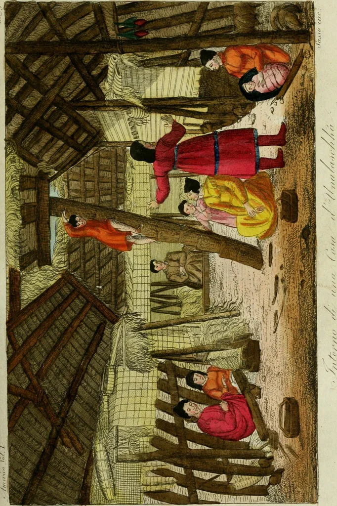 An illustration from Il costume antico e moderno, o, storia del governo, della milizia, della religione, delle arti, scienze ed usanze di tutti i popoli antichi e moderni, provata coi monumenti dell'antichità e rappresentata cogli analoghi disegni dal dottor Giulio Ferrario : America, 1826, leaf 108