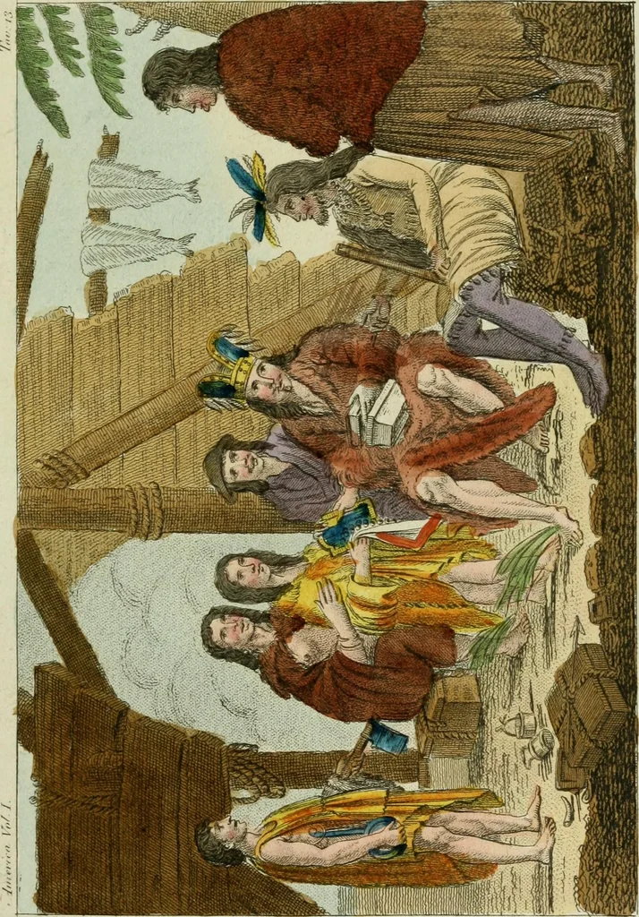 An illustration from Il costume antico e moderno, o, storia del governo, della milizia, della religione, delle arti, scienze ed usanze di tutti i popoli antichi e moderni, provata coi monumenti dell'antichità e rappresentata cogli analoghi disegni dal dottor Giulio Ferrario : America, 1826, leaf 136