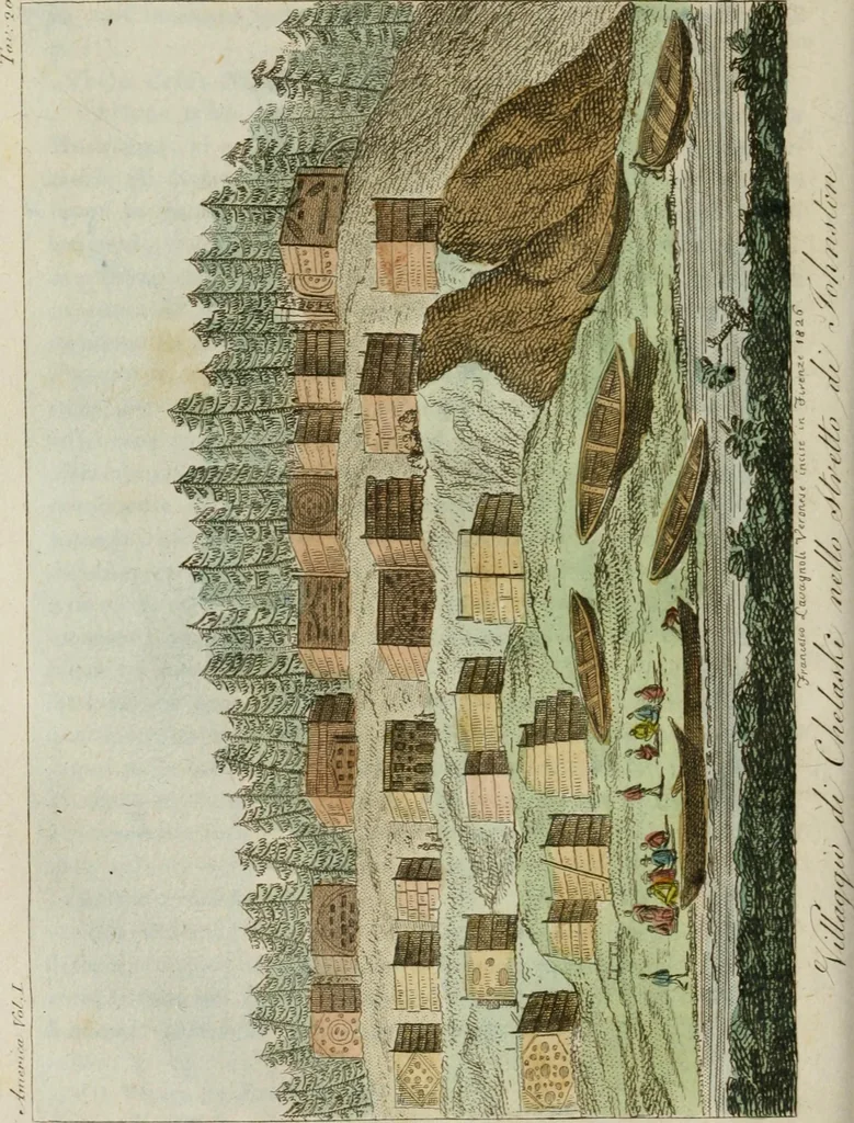 An illustration from Il costume antico e moderno, o, storia del governo, della milizia, della religione, delle arti, scienze ed usanze di tutti i popoli antichi e moderni, provata coi monumenti dell'antichità e rappresentata cogli analoghi disegni dal dottor Giulio Ferrario : America, 1826, leaf 187