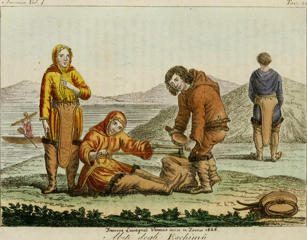 An illustration from Il costume antico e moderno, o, storia del governo, della milizia, della religione, delle arti, scienze ed usanze di tutti i popoli antichi e moderni, provata coi monumenti dell'antichità e rappresentata cogli analoghi disegni dal dottor Giulio Ferrario : America, 1826, leaf 211