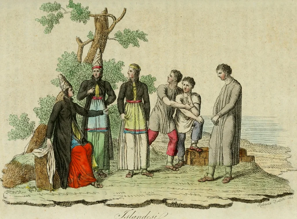 An illustration from Il costume antico e moderno, o, storia del governo, della milizia, della religione, delle arti, scienze ed usanze di tutti i popoli antichi e moderni, provata coi monumenti dell'antichità e rappresentata cogli analoghi disegni dal dottor Giulio Ferrario : America, 1826, leaf 264