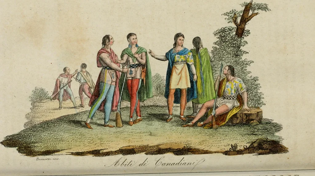 An illustration from Il costume antico e moderno, o, storia del governo, della milizia, della religione, delle arti, scienze ed usanze di tutti i popoli antichi e moderni, provata coi monumenti dell'antichità e rappresentata cogli analoghi disegni dal dottor Giulio Ferrario : America, 1826, leaf 365