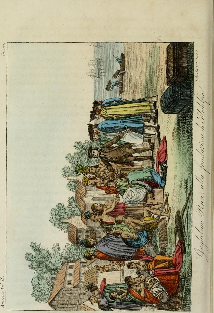 An illustration from Il costume antico e moderno, o, storia del governo, della milizia, della religione, delle arti, scienze ed usanze di tutti i popoli antichi e moderni, provata coi monumenti dell'antichità e rappresentata cogli analoghi disegni dal dottor Giulio Ferrario : America, 1826, leaf 485